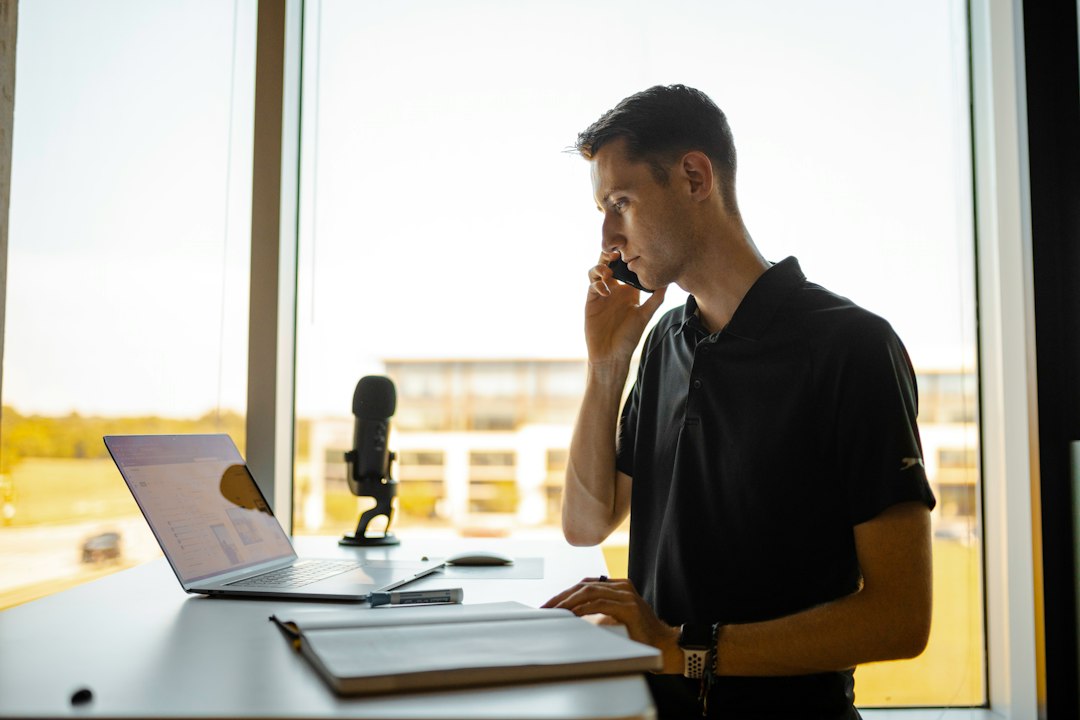 Office professional speaking on the phone